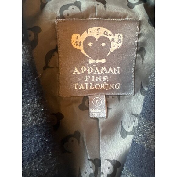 Appaman Boys Horizontal Striped Blue Gray Blazer Jacket Size 6 - Picture 3 of 6